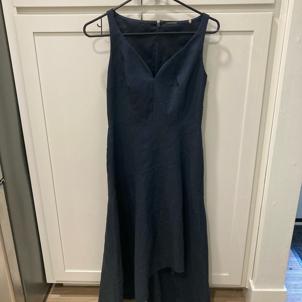 Elie Tahari Asymmetrical Navy Dress